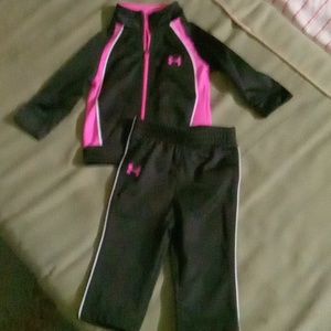 matching under Armour track suit